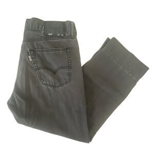 Levi’s 514 Charcoal Gray Cropped Jeans Women's 34 Waist Straight Leg Midrise